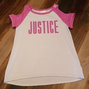 Justice, cold shoulder shirt